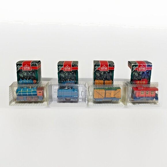 Hallmark Keepsake Christmas Ornaments Sky Line Train Collection 1992 Set Of 4 - Picture 1 of 16